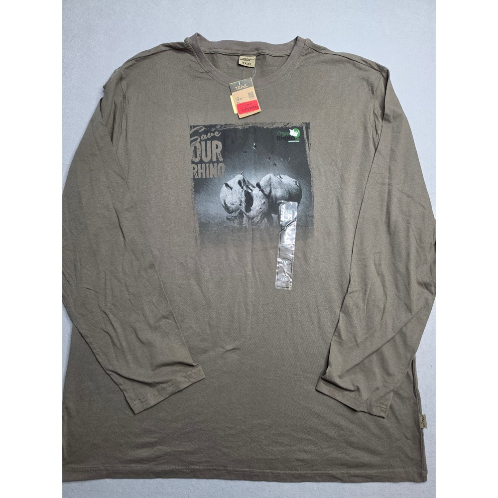 Maxed Terrain Mrp Sport Shirt Men's 3XL Gray Save Our Rhino Graphic Print NWT